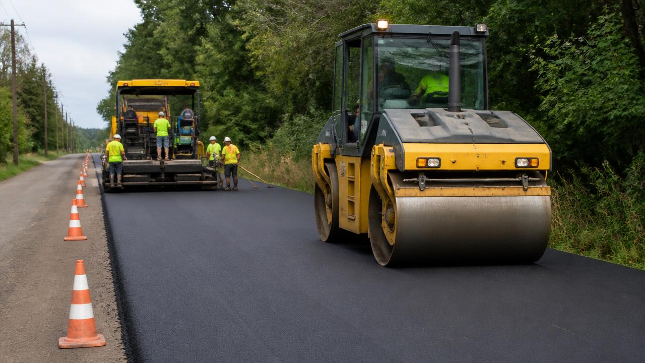 Provincial road rehabilitation under traffic
